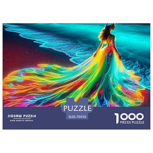 Kleid Schönheit 1000 Teile Puzzle Für Erwachsene Und Kinder Herausforderndes Premium Quality Familienspiel Geschenk Für Liebhaber Oder Freunde 70x50cm/1000pcs von GKWEQPQWK