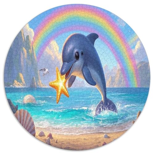 Kleiner Delphin 1000 Teile Circular Puzzles Erwachsene Und Kinder, Schwieriges Unmögliches Für Verringerter Druck Karton - Familien- Geschenke Für Mama, 1000pcs (67.5x67.5cm) von GKWEQPQWK