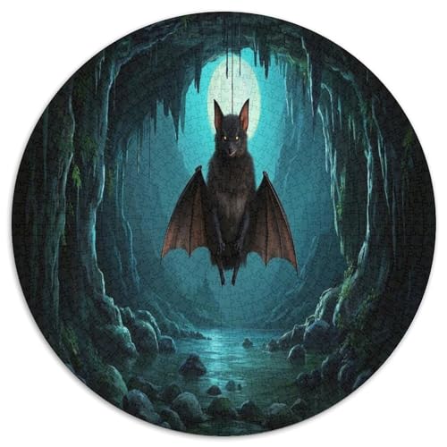 Kleiner Fledermaus 1000 Teile Circular Puzzles Für Erwachsene Kinder - Schwer, Karton - Familien- Geschenke Für Mama, 1000pcs (67.5x67.5cm) von GKWEQPQWK