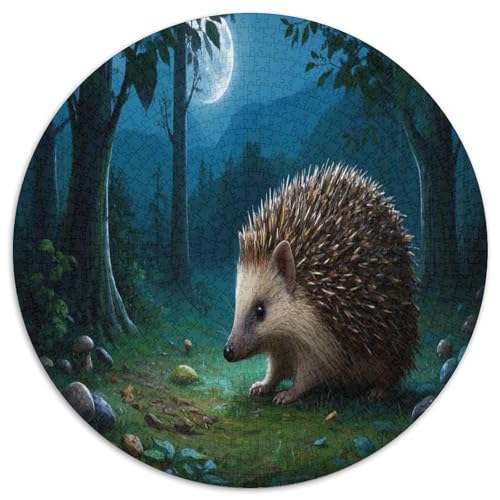 Kleiner Hedgehog 1000 Teile Circular Puzzles Stressabbau-Spielzeugfür Erwachsene Kinder - Schwer, Rundes Für Erwachsene Geschenke Für Mama, 1000pcs (67.5x67.5cm) von GKWEQPQWK
