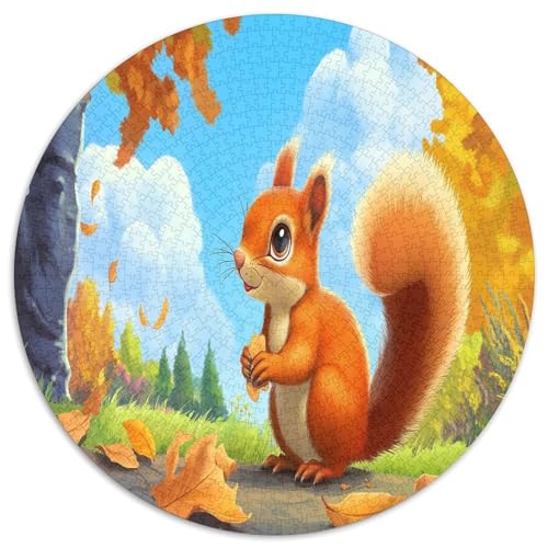 Kleines Eichhörnchen 1000 Teile Circular Puzzles Stressabbau-Spielzeugfür Erwachsene Kinder Schwieriges Großes Pädagogisches Rundes Für Erwachsene Geschenke Für Mama, 1000pcs (67.5x67.5cm) von GKWEQPQWK
