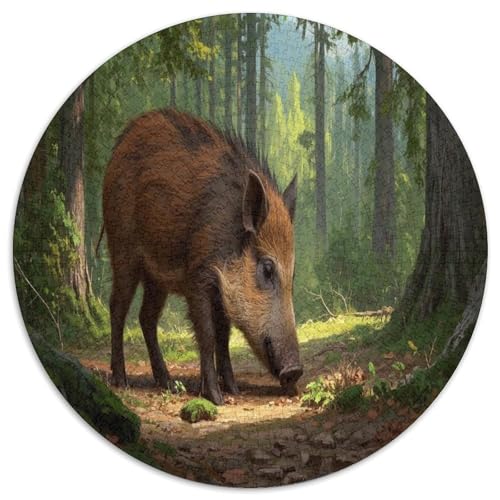 Kleines Wildschwein 1000 Teile Circular Puzzles Für Erwachsene Kinder Schwieriges Unmögliches Für Verringerter Druck Stressfreisetzung Spielzeug Geschenke Für Mama, 1000pcs (67.5x67.5cm) von GKWEQPQWK