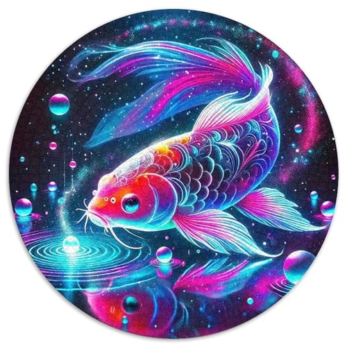 Koi Fish 1000 Stück Runde Puzzles für Kinder und Erwachsene, Lernspiele, einzigartige Form, unmöglich für kreatives Jugendliche und Erwachsene, 1000 Stück (67,5 x 67,5 cm) von GKWEQPQWK