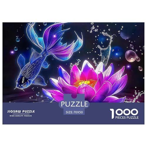 Koi Fisch 1000 Teilen Puzzle Für Erwachsene Und Kinder Herausforderndes Geschicklichkeitsspiel Für Die Ganze Familie Perfekt Für Spieleabende Geschenk Für Liebhaber Oder Freunde 70x50cm/1000pcs von GKWEQPQWK