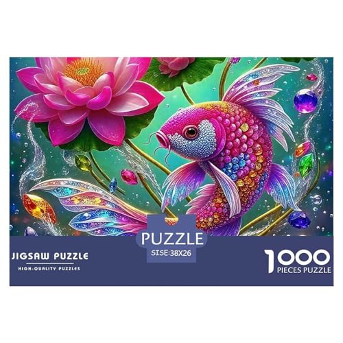 Koi Fisch 1000 Teilen Puzzle Für Erwachsene Und Kinder Kreative Unterhaltung Spaß Klassisches Geschicklichkeitsspiel Für Die Ganze Familie Familienspiel Geschenk Für Liebhaber Oder Freunde 38x26cm/100 von GKWEQPQWK