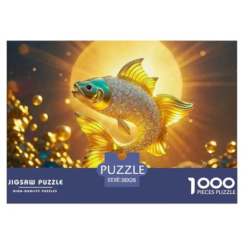 Koi Fisch 1000 Teilen Puzzle Für Erwachsene Und Kinder Kreative Unterhaltung Spaß Klassisches Geschicklichkeitsspiel Für Die Ganze Familie Familienspiel Geschenk Für Liebhaber Oder Freunde 38x26cm/100 von GKWEQPQWK