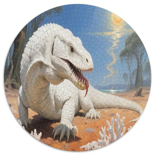 Komodo Drachen 1000 Teile Circular Puzzles Für Erwachsene Kinder - Schwer, Verringerter Druck Karton - Familien- Geschenke Für Mama, 1000pcs (67.5x67.5cm) von GKWEQPQWK