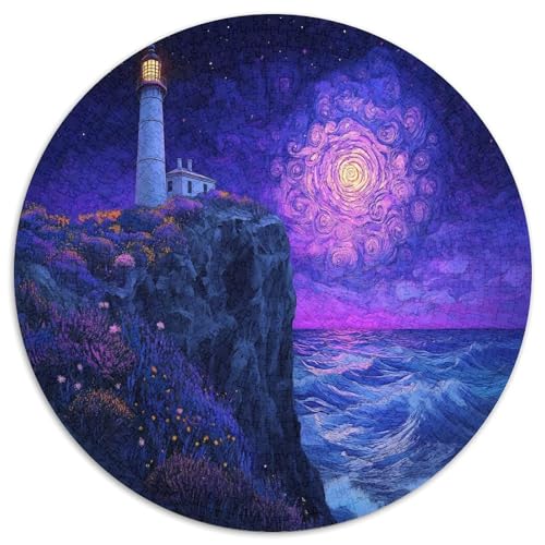 Küstenleuchtturm 1000 Teile Circular Puzzles Für Erwachsene Kinder - Schwer, Rundes Für Erwachsene Geschenke Für Mama, 1000pcs (67.5x67.5cm) von GKWEQPQWK