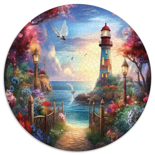 Küstenleuchtturms 1000 Teile Circular Puzzles Für Erwachsene Kinder Schwieriges Unmögliches Für Karton - Familien- Geschenke Für Mama, 1000pcs (67.5x67.5cm) von GKWEQPQWK