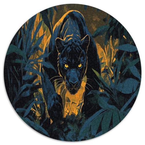 Leopard 1000 Teile Circular Puzzles Erwachsene Und Kinder, Schwer, Stressfreisetzung Spielzeug Geschenke Für Mama, 1000pcs (67.5x67.5cm) von GKWEQPQWK