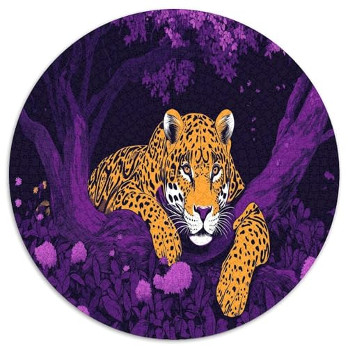 Leopard 1000 Teile Circular Puzzles Erwachsene Und Kinder, Schwieriges Unmögliches Für Verringerter Druck Stressfreisetzung Spielzeug Geschenke Für Mama, 1000pcs (67.5x67.5cm) von GKWEQPQWK