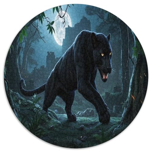 Leopard 1000 Teile Circular Puzzles Stressabbau-Spielzeugfür Erwachsene Kinder - Schwer, Stressfreisetzung Spielzeug Geschenke Für Mama, 1000pcs (67.5x67.5cm) von GKWEQPQWK