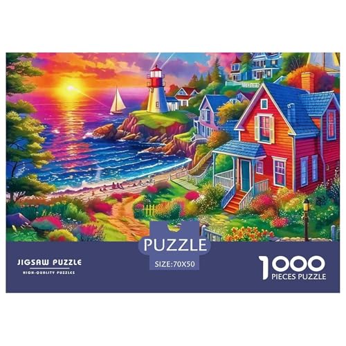 Leuchtturm 1000 Teile Puzzle Für Erwachsene Und Kinder Ab 12 Jahren Herausforderndes Geschicklichkeitsspiel Für Die Ganze Familie Familienspiel Geschenk Für Liebhaber Oder Freunde 70x50cm/1000pcs von GKWEQPQWK