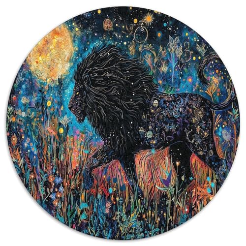 Löwen 1000 Teile Circular Puzzles Erwachsene Und Kinder, Schwer, Verringerter Druck Stressfreisetzung Spielzeug Geschenke Für Mama, 1000pcs (67.5x67.5cm) von GKWEQPQWK