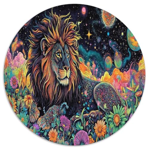 Löwen 1000 Teile Circular Puzzles Erwachsene Und Kinder, Schwieriges Unmögliches Für Verringerter Druck Stressfreisetzung Spielzeug Geschenke Für Mama, 1000pcs (67.5x67.5cm) von GKWEQPQWK