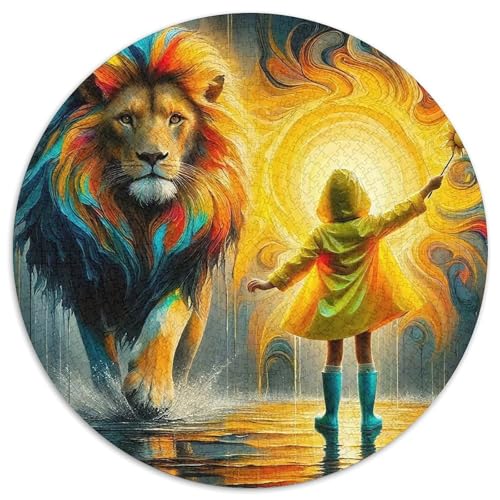 Löwen 1000 Teile Circular Puzzles Für Erwachsene Kinder - Schwer, Stressfreisetzung Spielzeug Geschenke Für Mama, 1000pcs (67.5x67.5cm) von GKWEQPQWK