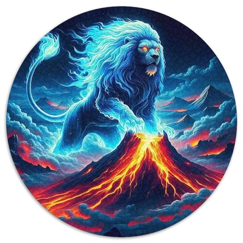 Löwen 1000 Teile Circular Puzzles Stressabbau-Spielzeugfür Erwachsene Kinder - Schwer, Karton - Familienpuzzle Geschenke Für Mama, 1000pcs (67.5x67.5cm) von GKWEQPQWK
