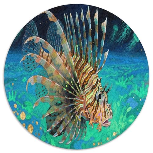 LöwenFish 1000 Teile Circular Puzzles Erwachsene Und Kinder, Schwer, Verringerter Druck Rundes Für Erwachsene Geschenke Für Mama, 1000pcs (67.5x67.5cm) von GKWEQPQWK
