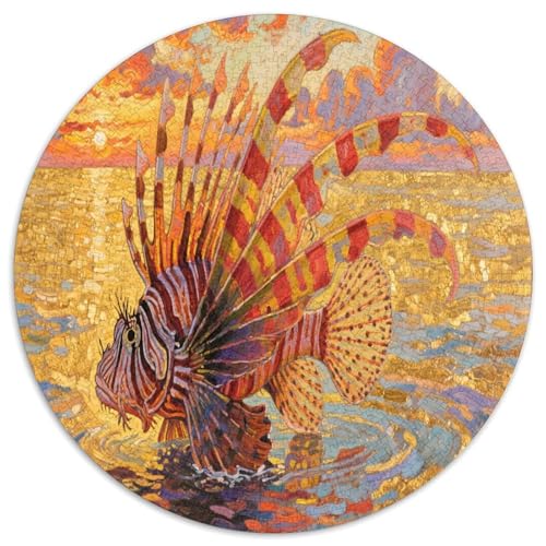 LöwenFish 1000 Teile Circular Puzzles Stressabbau-Spielzeugfür Erwachsene Kinder - Schwer, Verringerter Druck Karton - Familienpuzzle Geschenke Für Mama, 1000pcs (67.5x67.5cm) von GKWEQPQWK