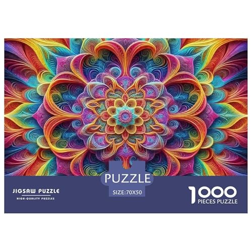 Mandala Blume 1000 Teile Puzzle Für Erwachsene Und Kinder Ab 12 Jahren Herausforderndes Premium Quality Familienspiel Geschenk Für Liebhaber Oder Freunde 70x50cm/1000pcs von GKWEQPQWK