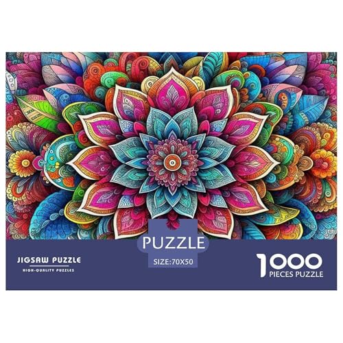 Mandala Blume 1000 Teile Puzzle Für Erwachsene Und Kinder Ab 12 Jahren Herausforderndes Premium Quality Familienspiel Geschenk Für Liebhaber Oder Freunde 70x50cm/1000pcs von GKWEQPQWK
