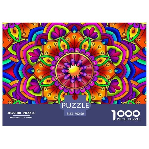 Mandala Blume 1000 Teile Puzzle Für Erwachsene Und Kinder Kreative Unterhaltung Spaß Klassisches Geschicklichkeitsspiel Für Die Ganze Familie Familienspiel Geschenk Für Liebhaber Oder Freunde 70x50c von GKWEQPQWK