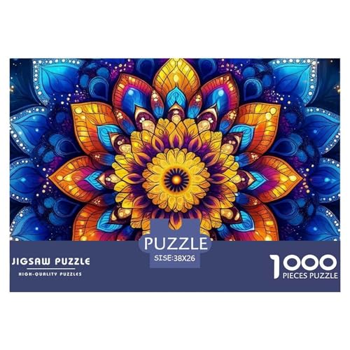 Mandala Blume 1000 Teile Puzzle Für Erwachsene Und Kinder Kreative Unterhaltung Spaß Klassisches Premium Quality Perfekt Für Spieleabende Geschenk Für Liebhaber Oder Freunde 38x26cm/1000pcs von GKWEQPQWK