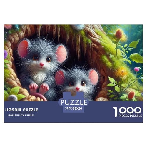 Maus 1000 Teile Puzzle Für Erwachsene Und Kinder Herausforderndes Premium Quality Familienspiel Geschenk Für Liebhaber Oder Freunde 38x26cm/1000pcs von GKWEQPQWK
