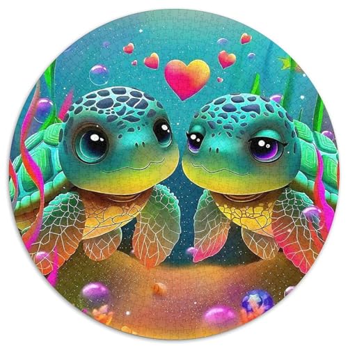 Meeresschildkröte 1000 Teile Circular Puzzles Erwachsene Und Kinder, Schwer, Stressfreisetzung Spielzeug Geschenke Für Mama, 1000pcs (67.5x67.5cm) von GKWEQPQWK