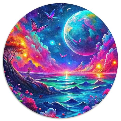 Mondsee 1000 Teile Circular Puzzles Für Erwachsene Kinder - Schwer, Stressfreisetzung Spielzeug Geschenke Für Mama, 1000pcs (67.5x67.5cm) von GKWEQPQWK