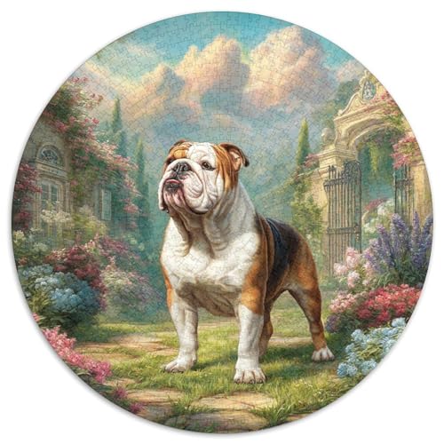 Netter Hund 1000 Teile Circular Puzzles Erwachsene Und Kinder, Schwer, Verringerter Druck Rundes Für Erwachsene Geschenke Für Mama, 1000pcs (67.5x67.5cm) von GKWEQPQWK