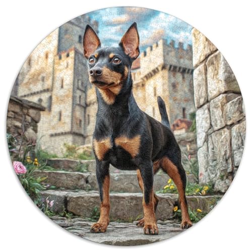 Netter Hund 1000 Teile Circular Puzzles Stressabbau-Spielzeugfür Erwachsene Kinder - Schwer, Verringerter Druck Karton - Familienpuzzle Geschenke Für Mama, 1000pcs (67.5x67.5cm) von GKWEQPQWK