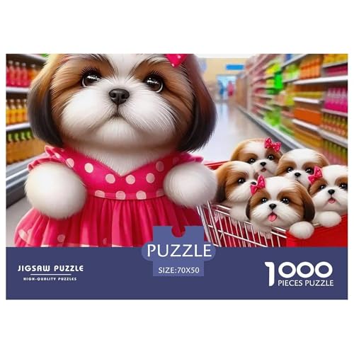 Netter Hund 1000 Teilen Puzzle Für Erwachsene Und Kinder Ab 12 Jahren Herausforderndes Premium Quality Familienspiel Geschenk Für Liebhaber Oder Freunde 70x50cm/1000pcs von GKWEQPQWK