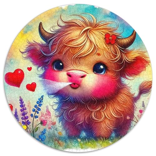 Neun-Schwanz-Fuchs 1000 Teile Circular Puzzles Stressabbau-Spielzeugfür Erwachsene Kinder Schwieriges Großes Pädagogisches Verringerter Druck Rundes Geschenke Für Mama, 1000pcs (67.5x67.5 von GKWEQPQWK