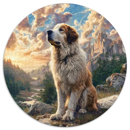 Niedlicher Haustierhund 1000 Teile Circular Puzzles Erwachsene Und Kinder, Schwer, Rundes Für Erwachsene Geschenke Für Mama, 1000pcs (67.5x67.5cm) von GKWEQPQWK