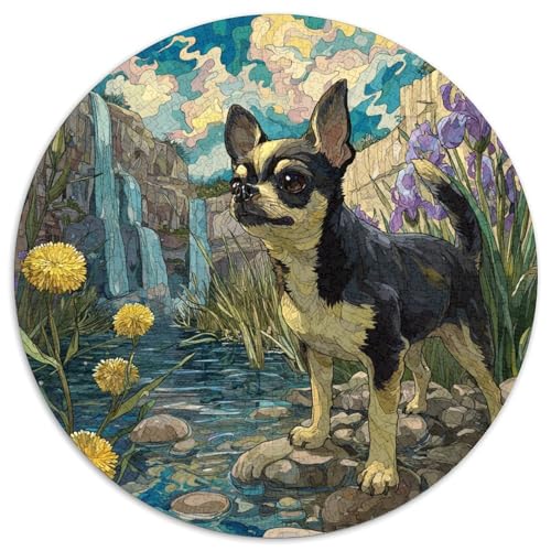 Niedlicher Haustierhund 1000 Teile Circular Puzzles Erwachsene Und Kinder, Schwieriges Großes Pädagogisches Verringerter Druck Karton - Familien- Geschenke Für Mama, 1000pcs (67.5x67.5cm) von GKWEQPQWK