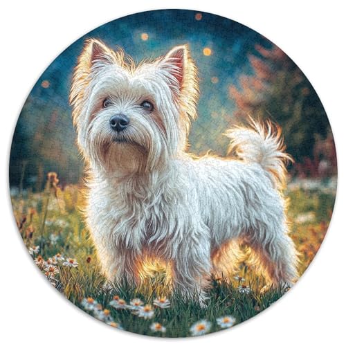 Niedlicher Haustierhund 1000 Teile Circular Puzzles Für Erwachsene Kinder Schwieriges Unmögliches Für Verringerter Druck Karton - Familien- Geschenke Für Mama, 1000pcs (67.5x67.5cm) von GKWEQPQWK