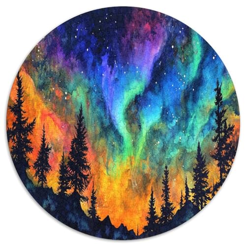 Nordlichter 1000 Teile Circular Puzzles Erwachsene Und Kinder, Schwer, Stressfreisetzung Spielzeug Geschenke Für Mama, 1000pcs (67.5x67.5cm) von GKWEQPQWK