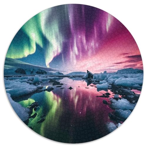 Nordlichter 1000 Teile Circular Puzzles Für Erwachsene Kinder Schwieriges Unmögliches Für Verringerter Druck Karton - Familien- Geschenke Für Mama, 1000pcs (67.5x67.5cm) von GKWEQPQWK