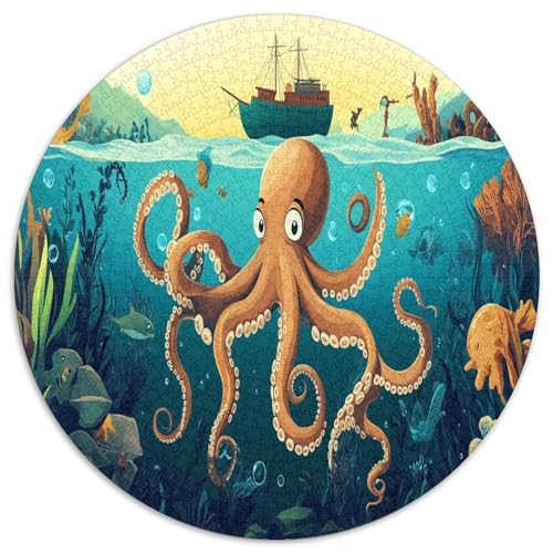 Octopus 1000 Teile Circular Puzzles Für Erwachsene Kinder Schwieriges Unmögliches Für Stressfreisetzung Spielzeug Geschenke Für Mama, 1000pcs (67.5x67.5cm) von GKWEQPQWK