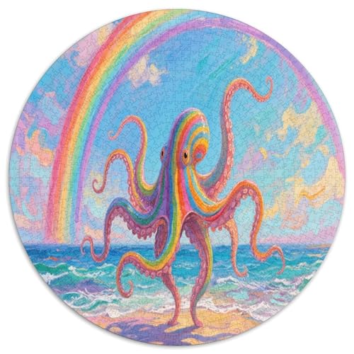 Octopus 1000 Teile Circular Puzzles Stressabbau-Spielzeugfür Erwachsene Kinder - Schwer, Stressfreisetzung Spielzeug Geschenke Für Mama, 1000pcs (67.5x67.5cm) von GKWEQPQWK