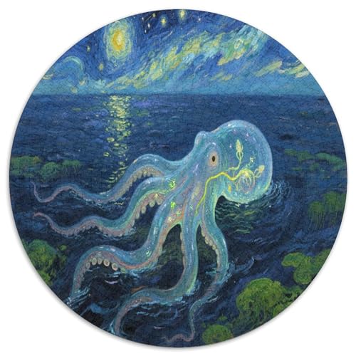 Octopus 1000 Teile Circular Puzzles Stressabbau-Spielzeugfür Erwachsene Kinder Schwieriges Unmögliches Für Verringerter Druck Rundes Für Erwachsene Geschenke Für Mama, 1000pcs (67.5x67.5cm) von GKWEQPQWK