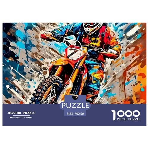 Offroad Motorrad 1000 Teilen Puzzle Für Erwachsene Und Kinder Ab 12 Jahren Kreative Unterhaltung Spaß Klassisches Premium Quality Familienspiel Geschenk Für Liebhaber Oder Freunde 70x50cm/1000pcs von GKWEQPQWK