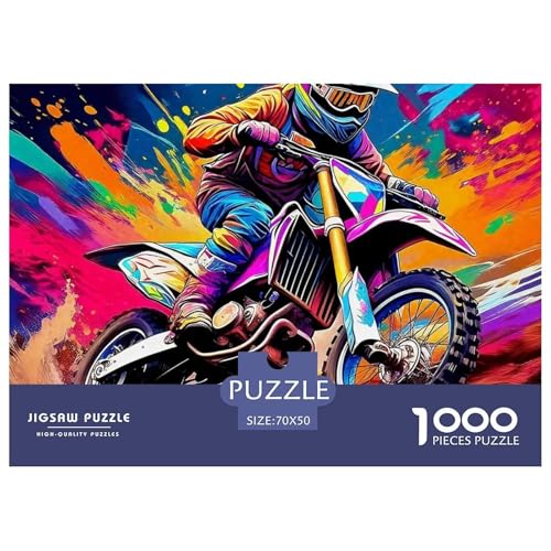 Offroad Motorrad 1000 Teilen Puzzle Für Erwachsene Und Kinder Herausforderndes Geschicklichkeitsspiel Für Die Ganze Familie Perfekt Für Spieleabende Geschenk Für Liebhaber Oder Freunde 70x50cm/100 von GKWEQPQWK