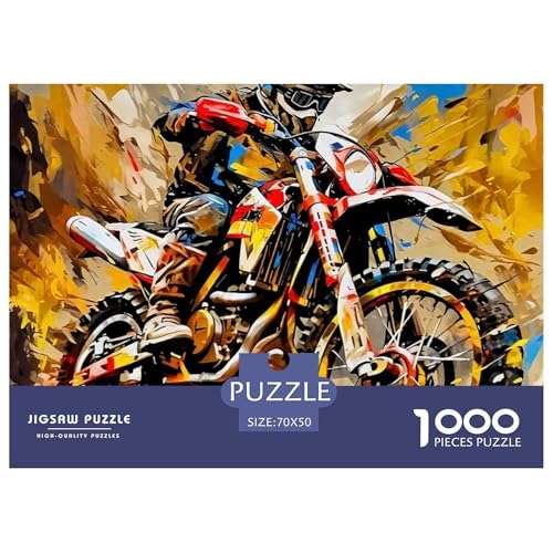 Offroad Motorrad 1000 Teilen Puzzle Für Erwachsene Und Kinder Herausforderndes Geschicklichkeitsspiel Für Die Ganze Familie Perfekt Für Spieleabende Geschenk Für Liebhaber Oder Freunde 70x50cm/100 von GKWEQPQWK