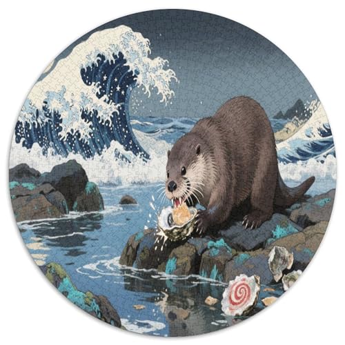 Otter 1000 Teile Circular Puzzles Für Erwachsene Kinder - Schwer, Verringerter Druck Stressfreisetzung Spielzeug Geschenke Für Mama, 1000pcs (67.5x67.5cm) von GKWEQPQWK