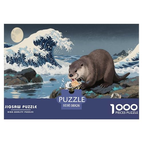 Otter 1000 Teilen Puzzle Für Erwachsene Und Kinder Ab 12 Jahren Herausforderndes Premium Quality Familienspiel Geschenk Für Liebhaber Oder Freunde 38x26cm/1000pcs von GKWEQPQWK