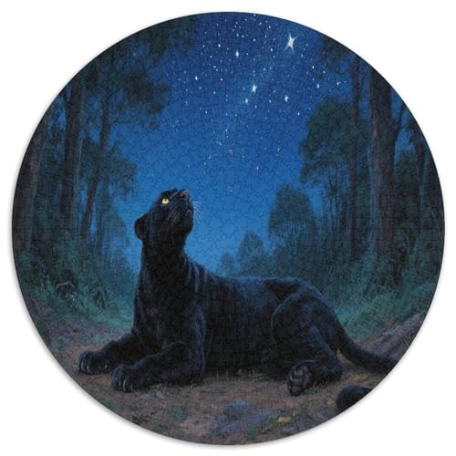 Panther 1000 Teile Circular Puzzles Stressabbau-Spielzeugfür Erwachsene Kinder Schwieriges Unmögliches Für Verringerter Druck Karton - Familienpuzzle Geschenke Für Mama, 1000pcs (67.5x67.5cm) von GKWEQPQWK