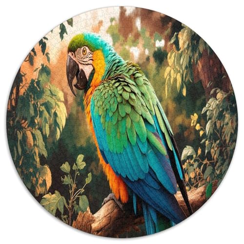 Papagei 1000 Teile Circular Puzzles Erwachsene Und Kinder, Schwieriges Großes Pädagogisches Verringerter Druck Rundes Für Erwachsene Geschenke Für Mama, 1000pcs (67.5x67.5cm) von GKWEQPQWK