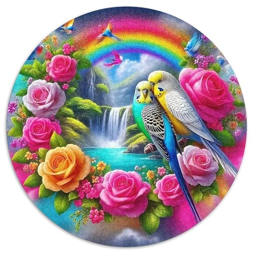 Papagei 1000 Teile Papagei Theme Circular Puzzles Erwachsene Und Kinder, Schwieriges Großes Pädagogisches Verringerter Druck Rundes Für Erwachsene Geschenke Für Mama, 1000pcs (67.5x67.5cm) von GKWEQPQWK
